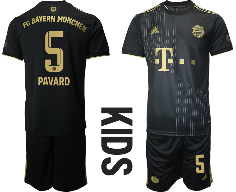 Youth 2021-2022 Club Bayern Munich away black #5 Soccer Jersey